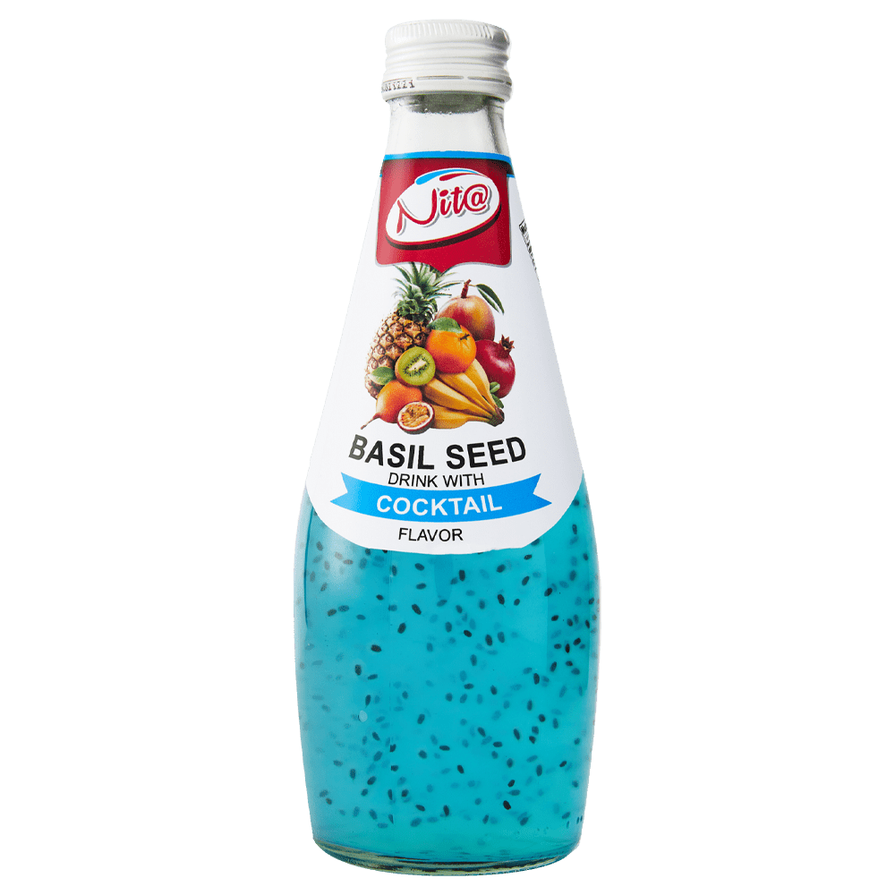 Fruit flavored mixed with basil seeds